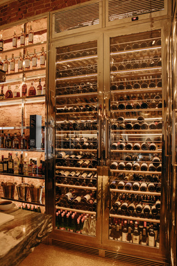 assortment of alcohol in the Gvidon restaurant