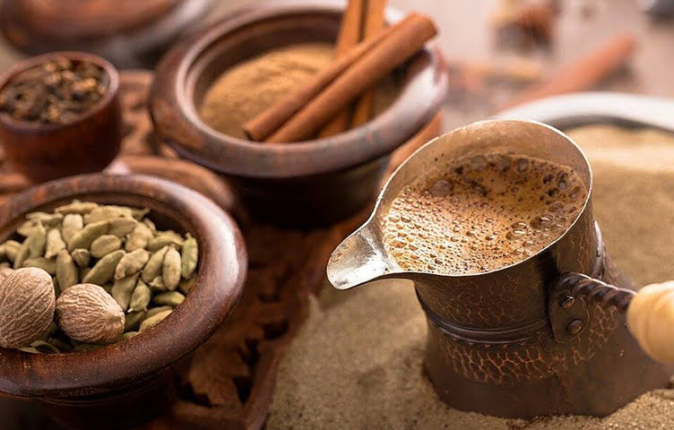 Oriental coffee with spices