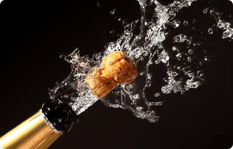 Uncorking champagne